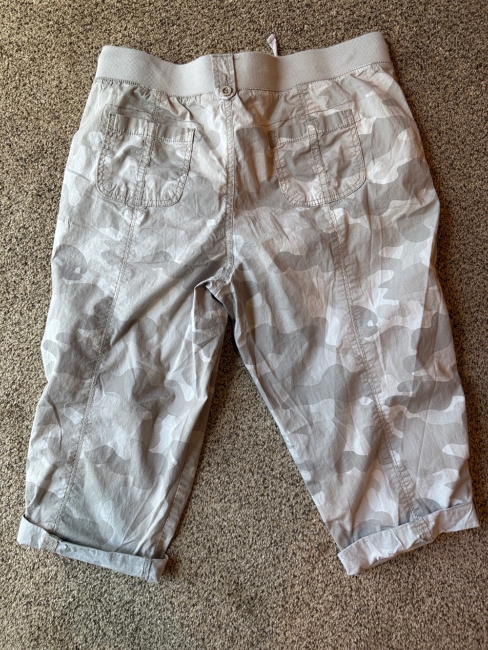 Khakis & Company | Neutral Camo Roll-Up Cargo Capri Pants - Picture 8 of 10